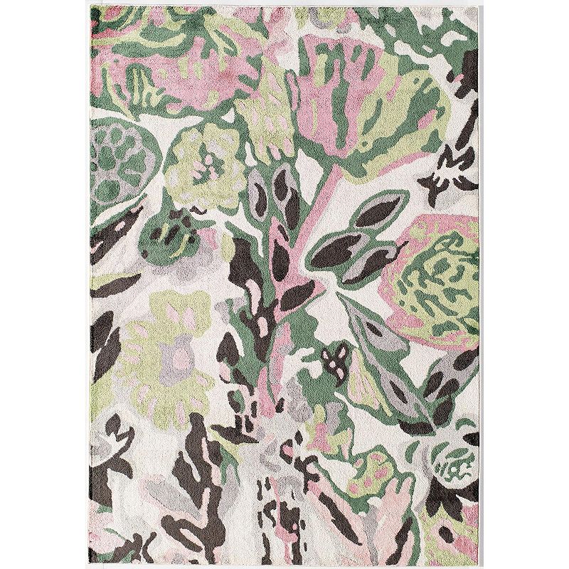 Rugs America Floral Rug, White, 8X10 Ft