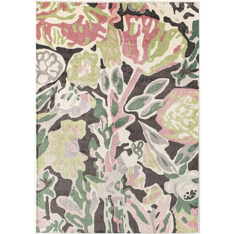 Rugs America Floral Rug, White, 8X10 Ft