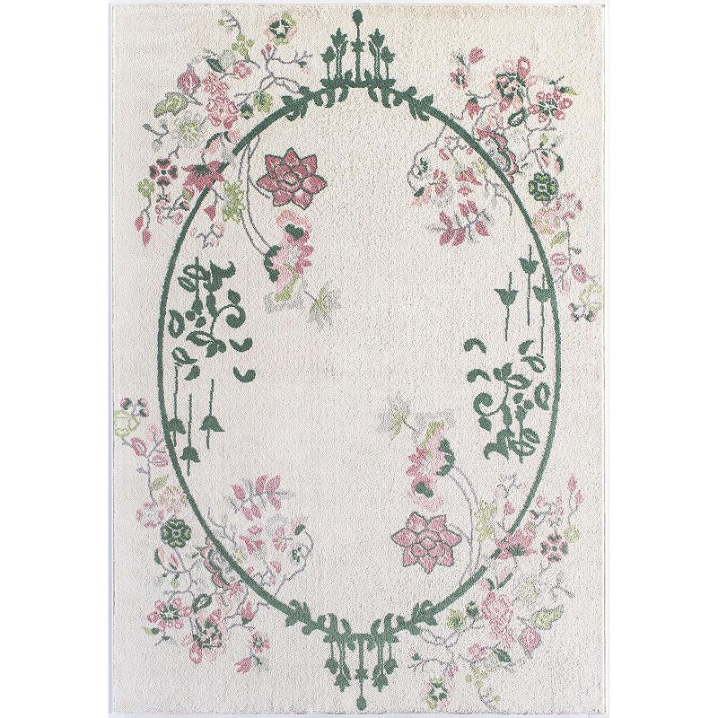 Rugs America Magnolia Rug, White, 8X10 Ft