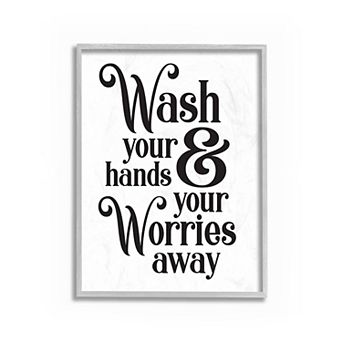 Stupell Home Decor Wash Your Hands Framed Wall Art