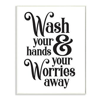 Stupell Home Decor Wash Your Hands Bathroom Plaque Wall Art