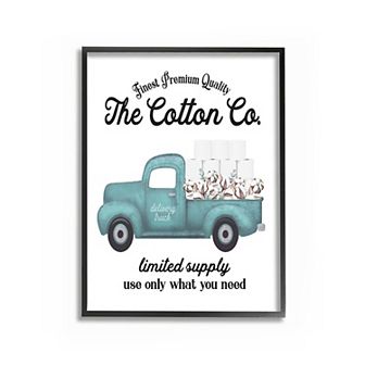 Stupell Home Decor Toilet Paper Cotton Truck Framed Wall Art