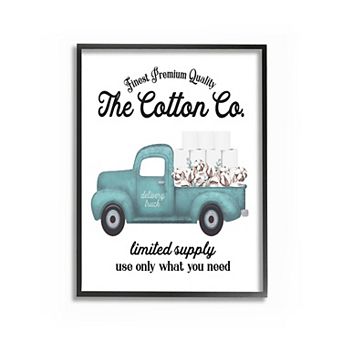 Stupell Home Decor Toilet Paper Cotton Truck Framed Wall Art