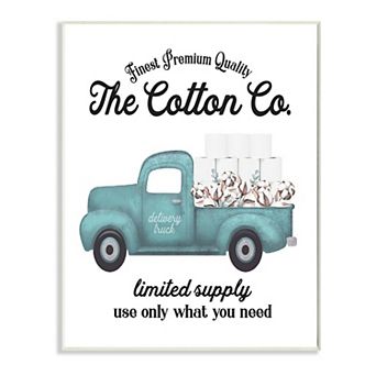 Stupell Home Decor Toilet Paper Cotton Truck Plaque Wall Art