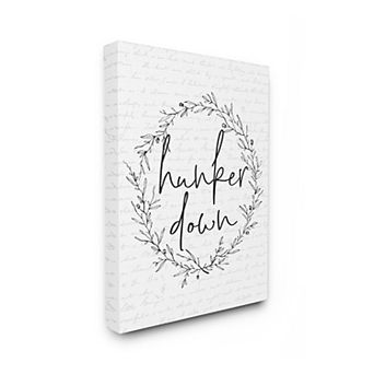 Stupell Home Decor Hunker Down Spring Wreath Canvas Wall Art