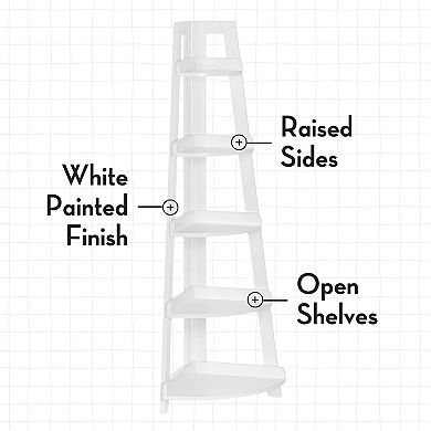 RiverRidge Home Kids 5-Tier Corner Ladder Shelf