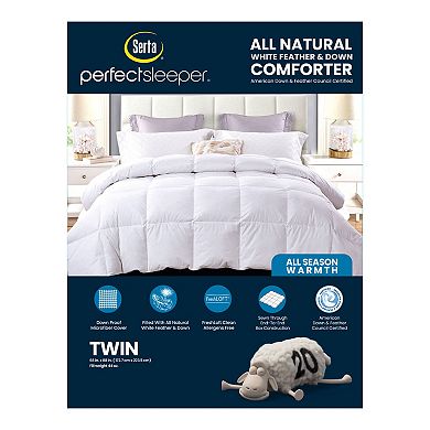 Serta White Duck Feather & Down Comforter