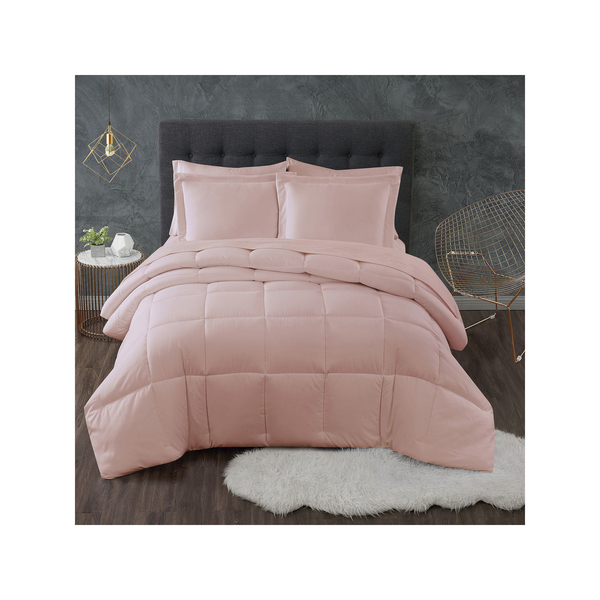 Truly Calm Antimicrobial Down Alternative Comforter Set, Blush