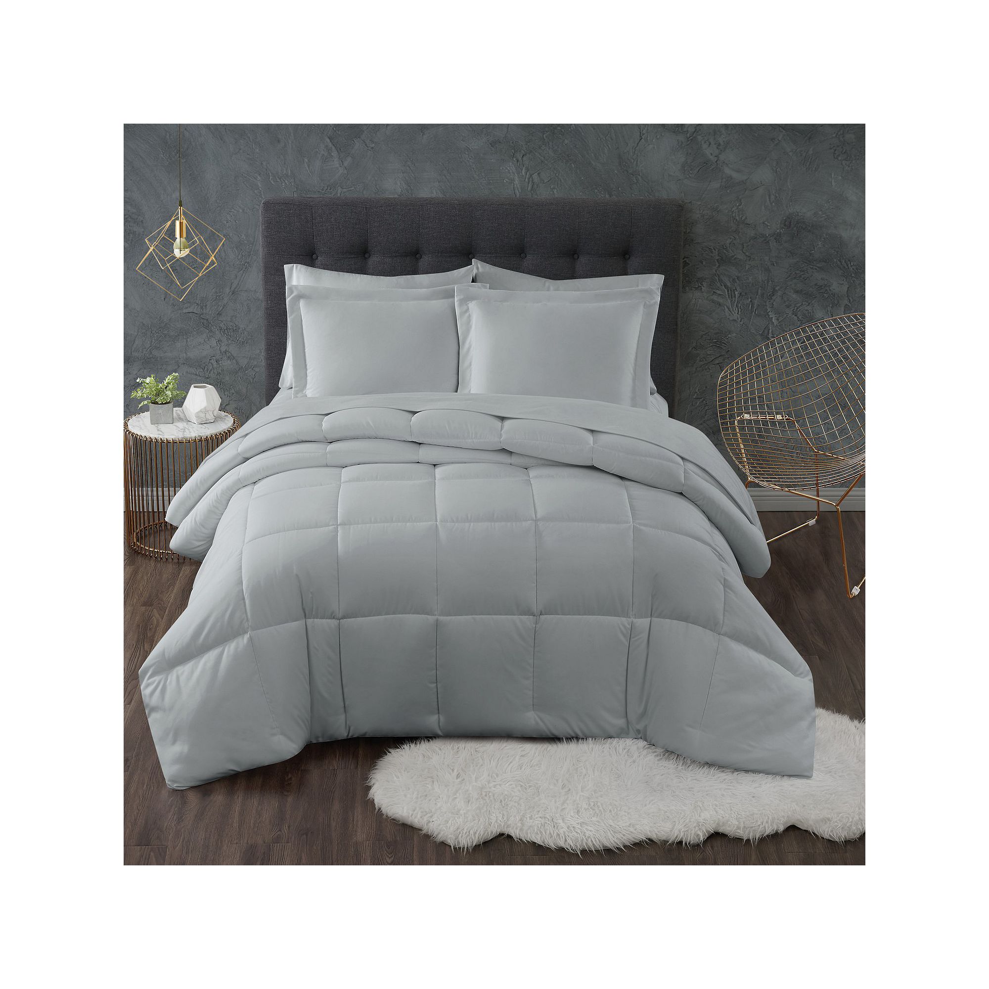 Truly Calm Antimicrobial Down Alternative Comforter Set, Gray