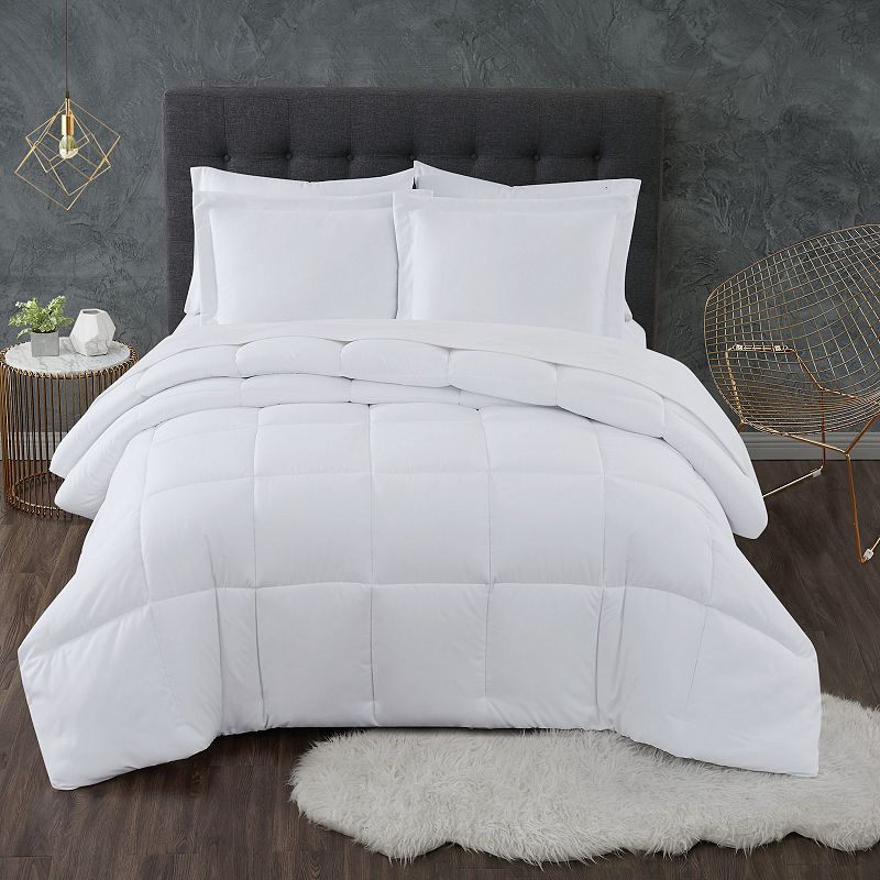 Truly Calm Antimicrobial Down Alternative Comforter Set, White, Queen