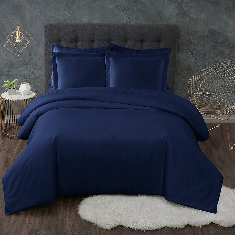 Truly Calm Antimicrobial Duvet Cover Set, Blue, Queen