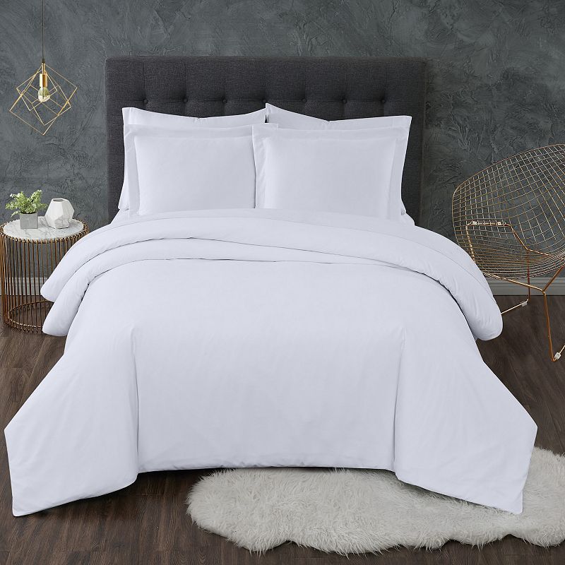 Truly Calm Antimicrobial Duvet Cover Set, White, Twin XL