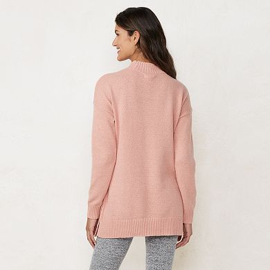 Women's LC Lauren Conrad Side-Placket Mockneck Tunic Sweater