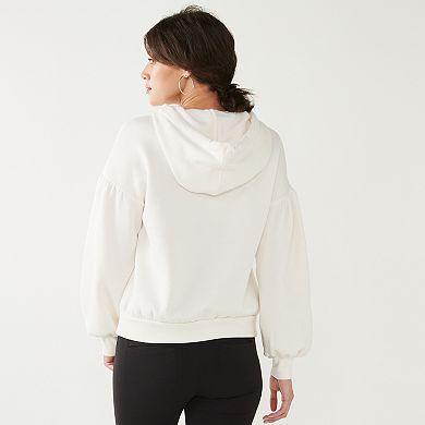 Women's Nine West Pleat-Sleeve Sweatshirt Hoodie