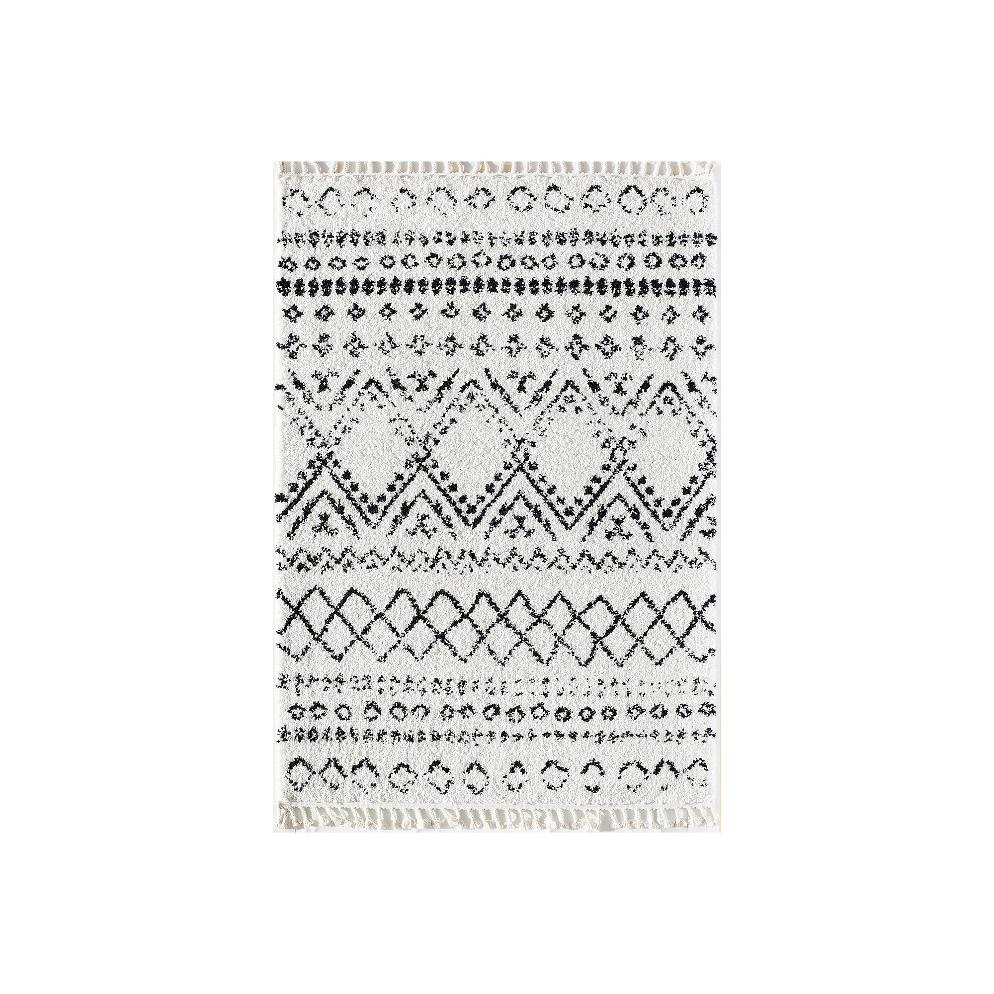 CosmoLiving Rugs America Moon Shadow Rug, Whisper White