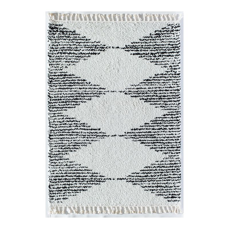 CosmoLiving Rugs America Moon Heath Rug, White, 5X7 Ft