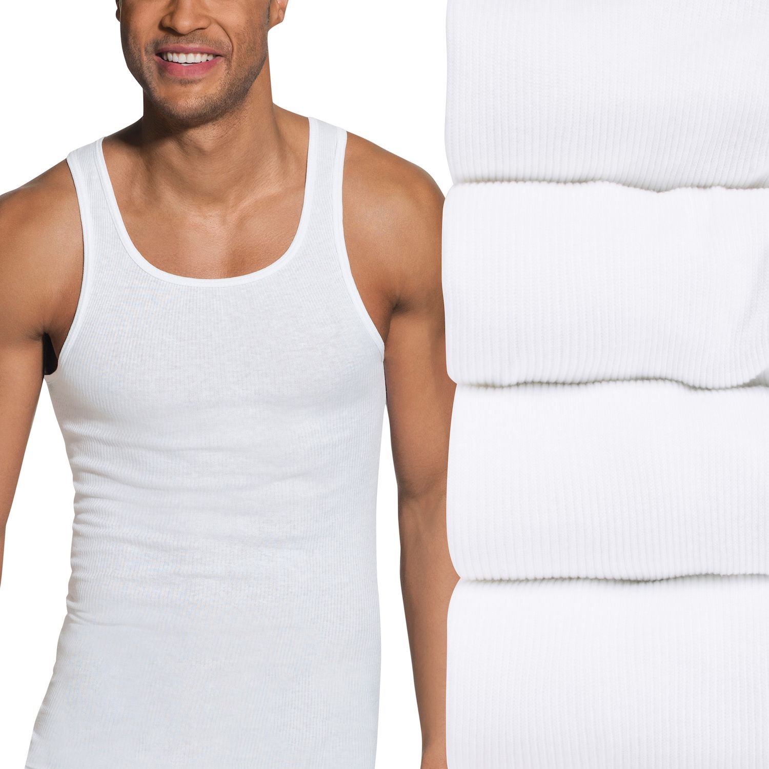 Image for Hanes Men's Big & Tall Ultimate 4-pack ComfortBlend A-Shirts 2XL at Kohl's.