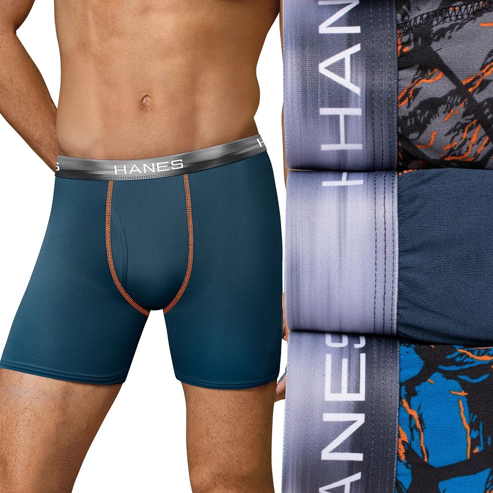 Men's Big & Tall X-Temp Boxer Briefs 3-Pack by Hanes in Assorted (Size 6XL