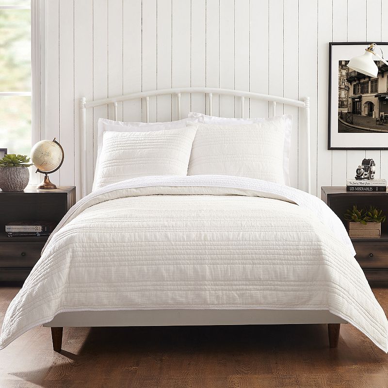 Atmosphere Quilt Set, White, Full/Queen