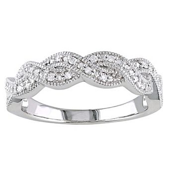 Stella Grace Sterling Silver 1/10 Carat T.W. Diamond Infinity Ring