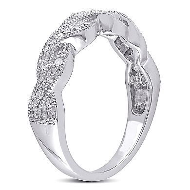 Stella Grace Sterling Silver 1/10 Carat T.W. Diamond Infinity Ring