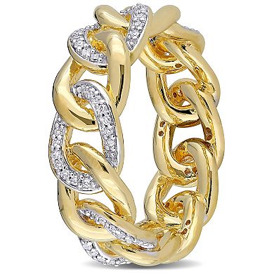 Stella Grace 18k Gold Over Silver 1/4 Carat T.W. Diamond Chain Ring