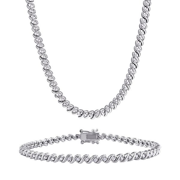 Tennis bracelet store necklace set