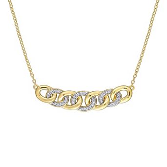Stella Grace 18k Gold Over Silver 1/6 Carat T.W. Diamond Link Necklace