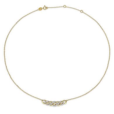 Stella Grace 18k Gold Over Silver 1/6 Carat T.W. Diamond Link Necklace