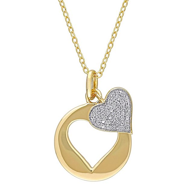 Stella Grace 18k Gold Over Silver 1/10 Carat T.W. Diamond Heart
