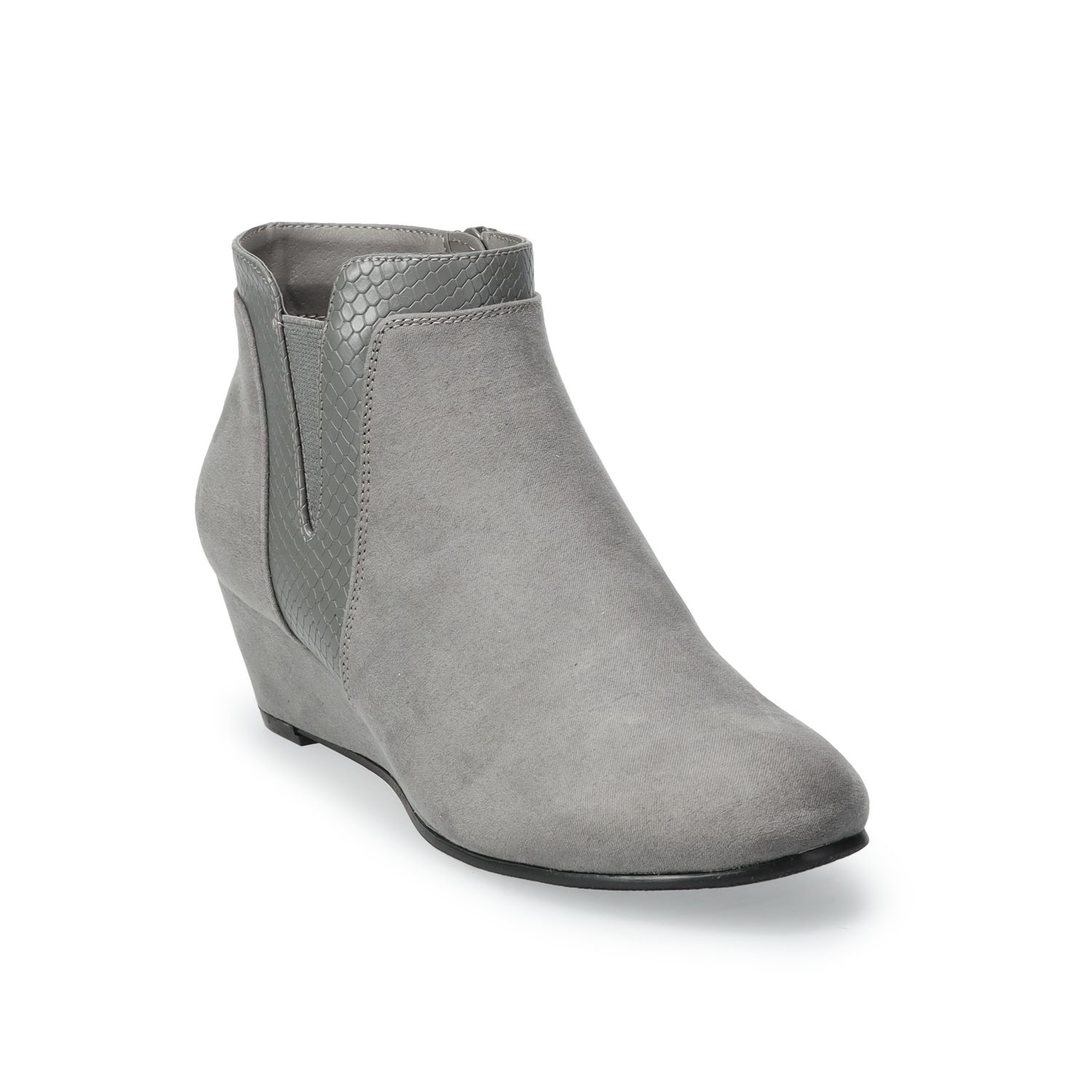 grey wedge ankle boots