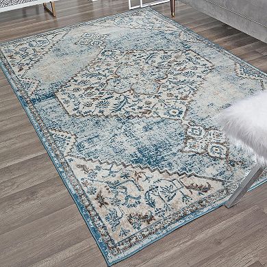 Rugs America Freya Powder Blue Rug