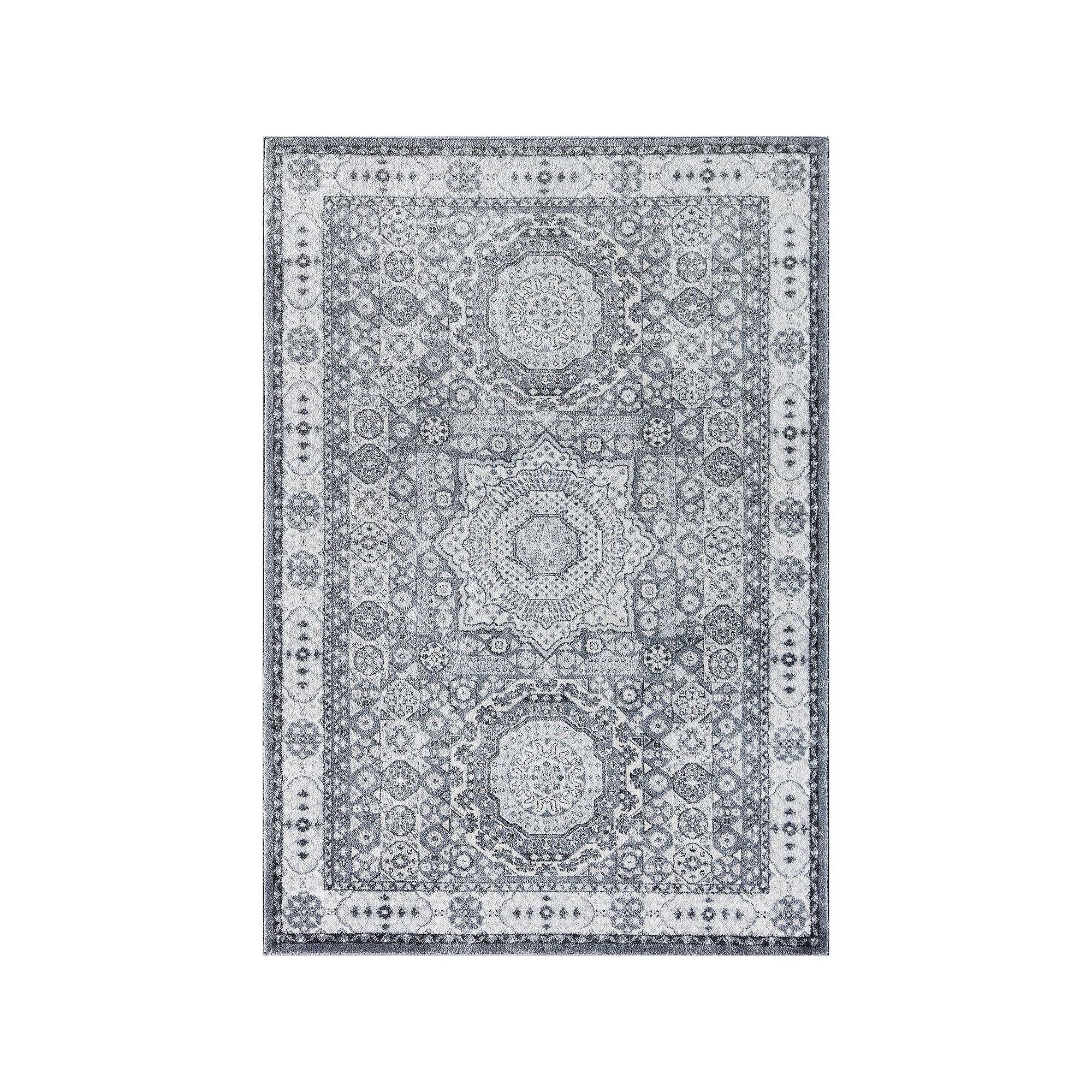 Rugs America Hailey Medallion Rug, Ice Cube Silver