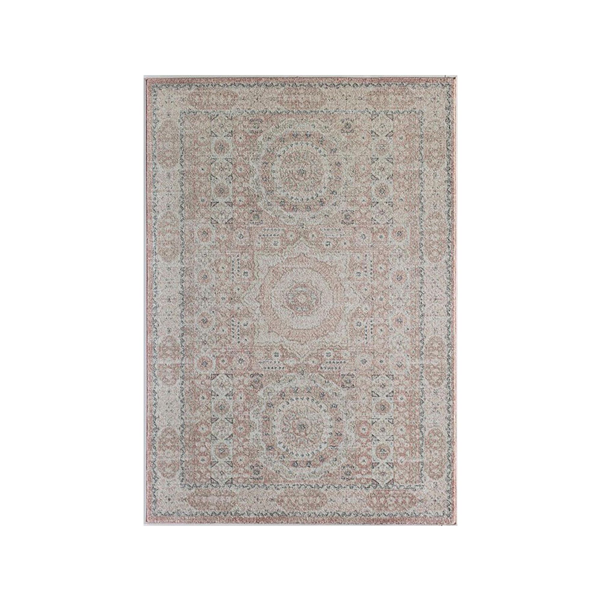 Rugs America Hailey Medallion Rug, Pink Lemonade