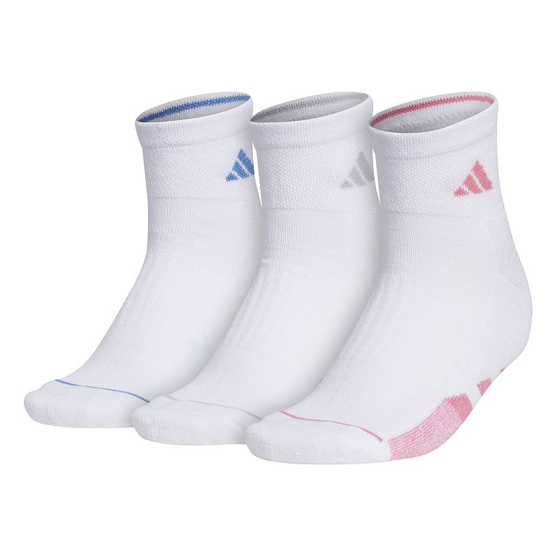 Womens adidas Cushioned Quarter Sock 3-Pack, Size: 9-11, White