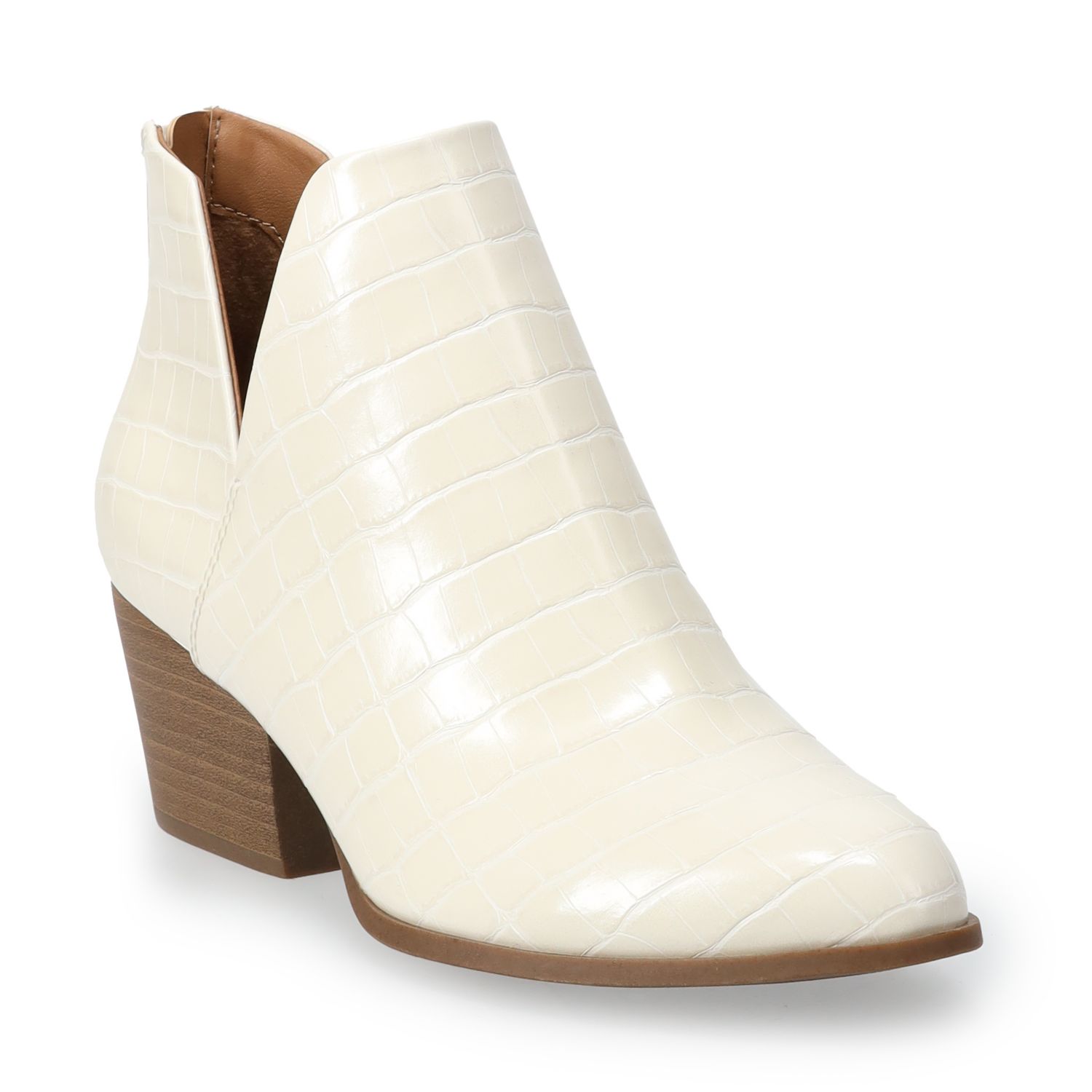 womens white ankle booties