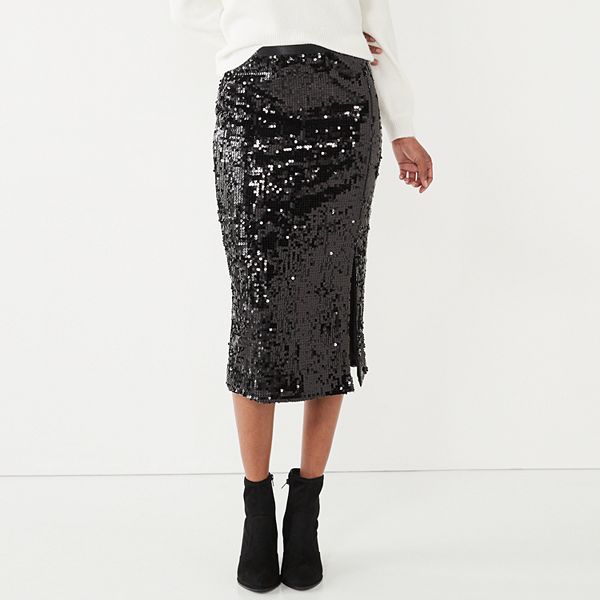 Women's Nine West Sequin Midi Skirt