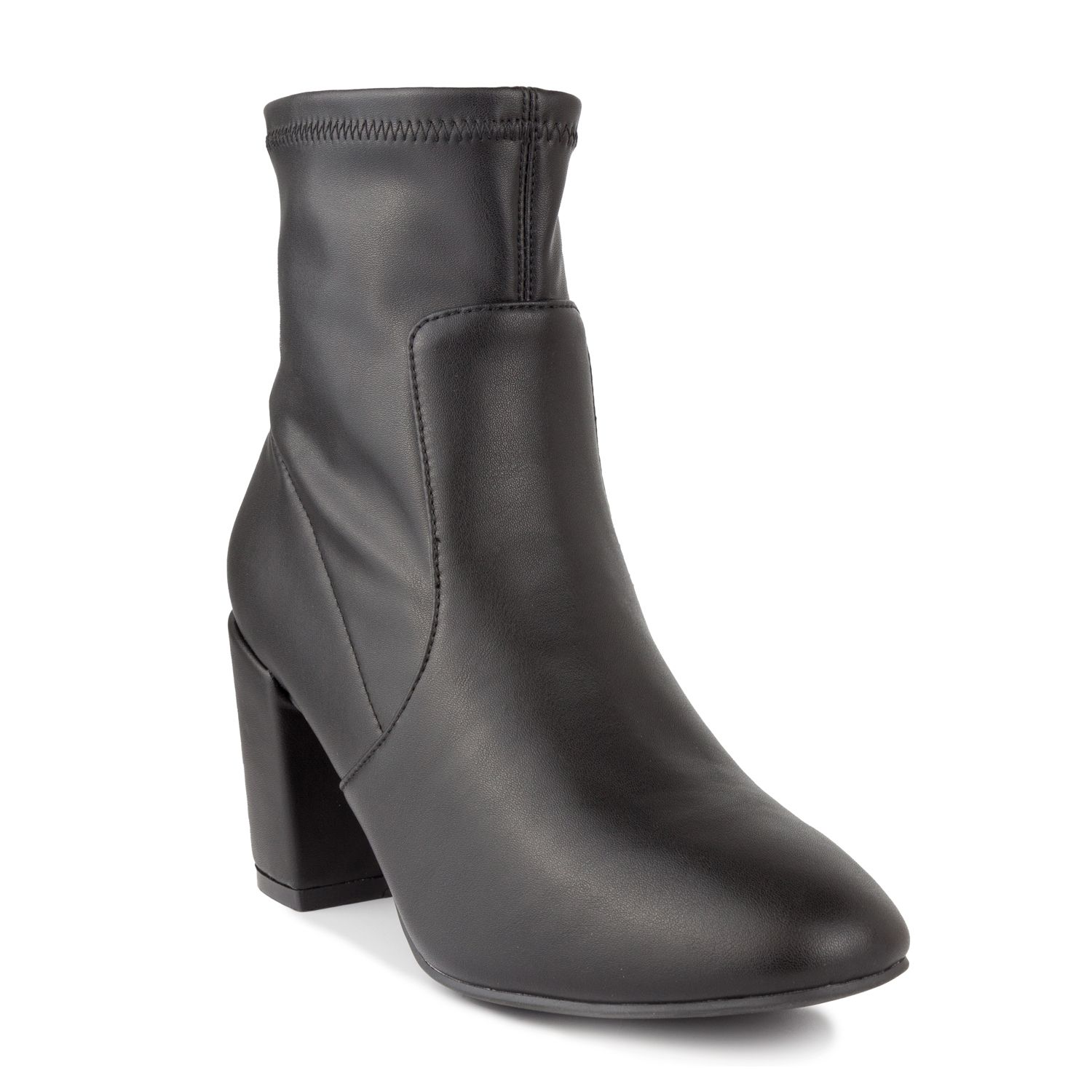 black stretch ankle boots