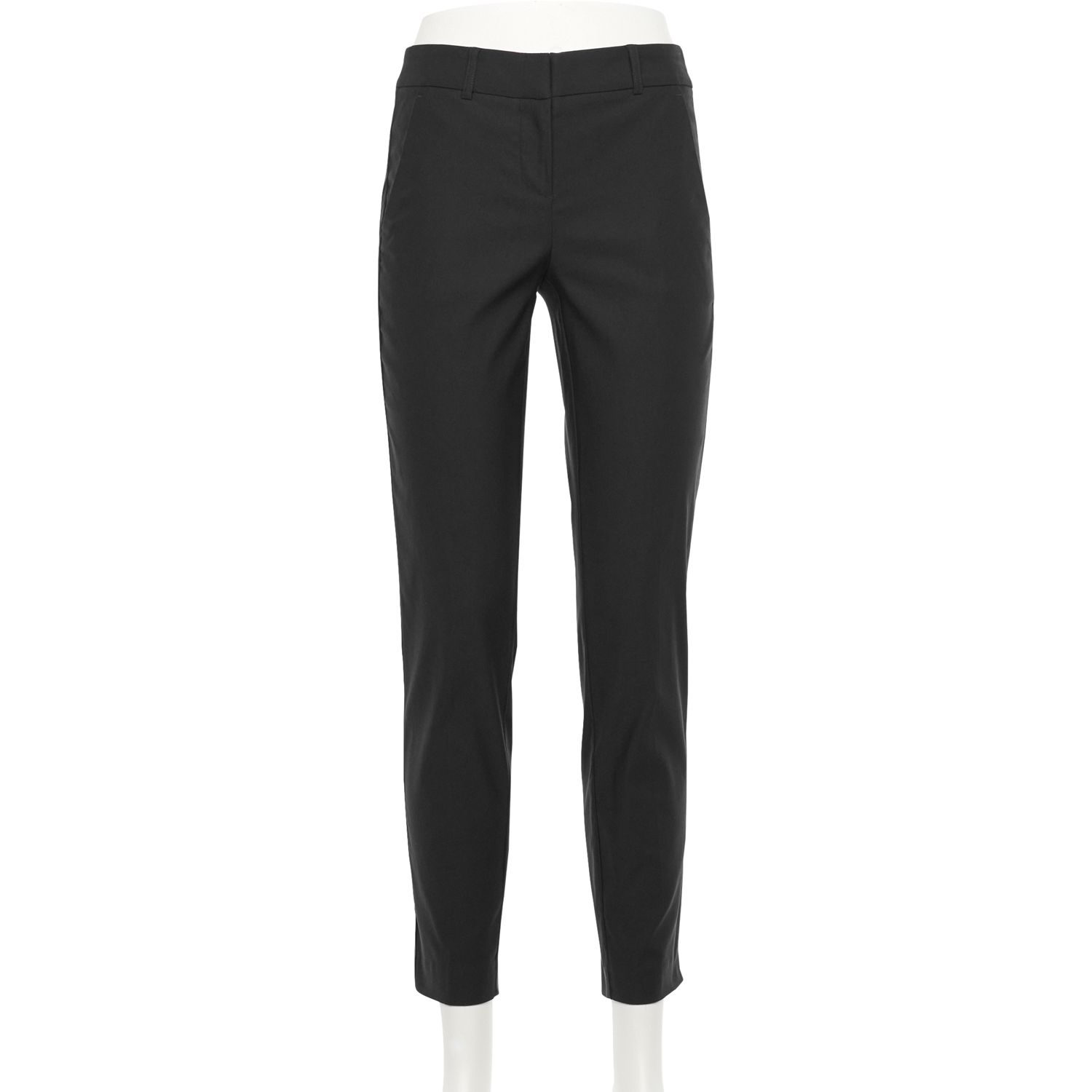 women's skinny leg black dress pants