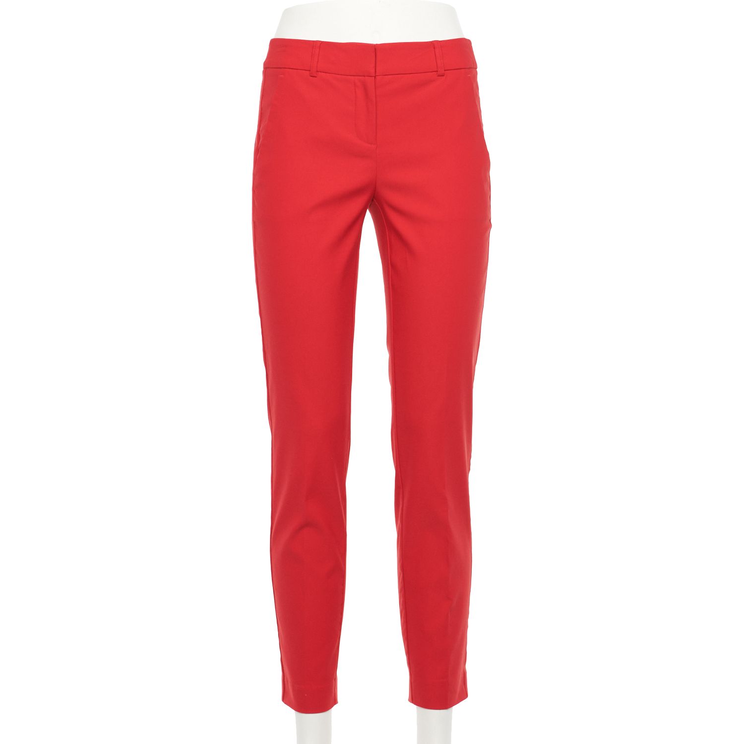 red skinny dress pants