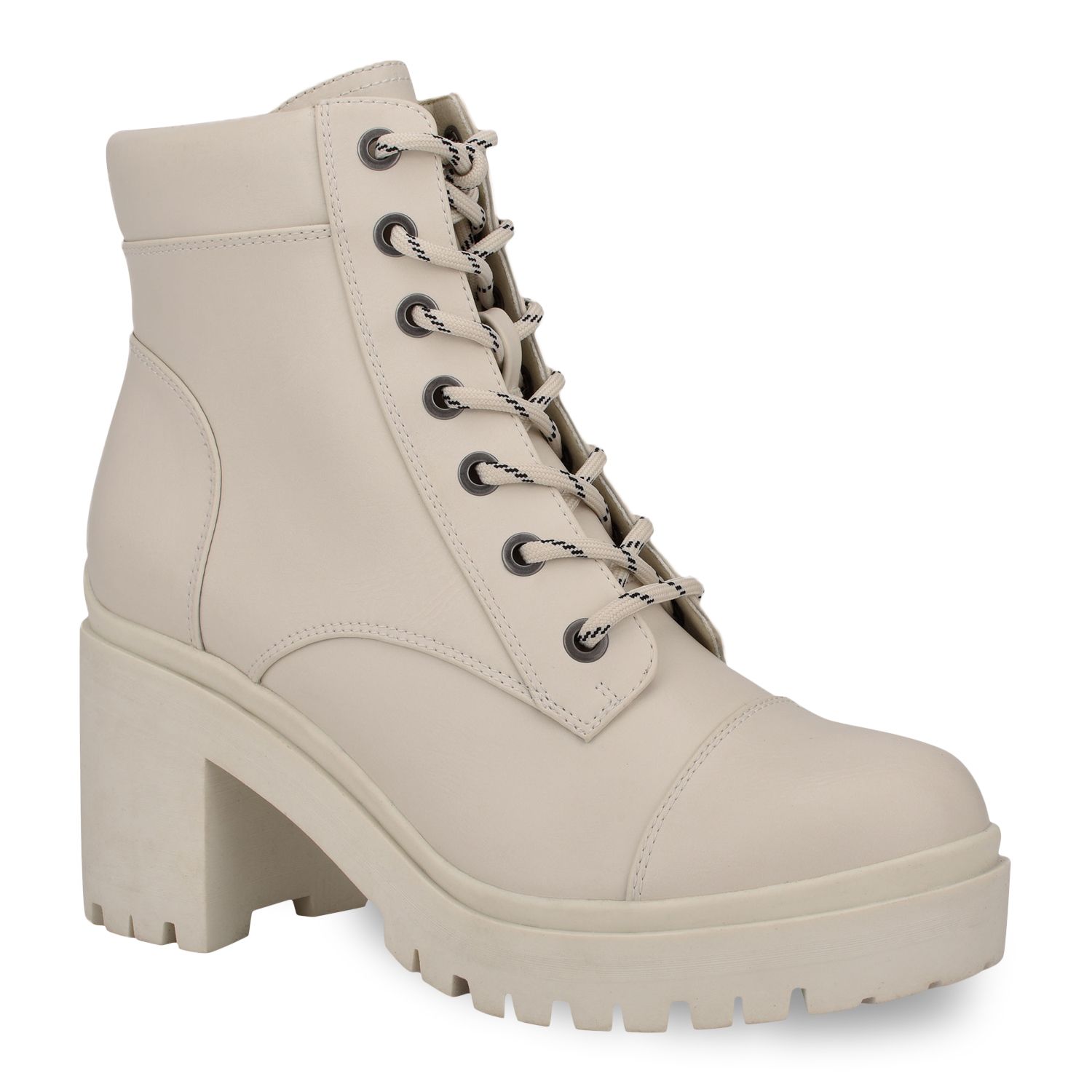 nine west quala women's block heel combat boots