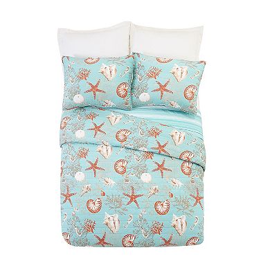 Modern Heirloom Starfish & Shells Quilt Set and Shams