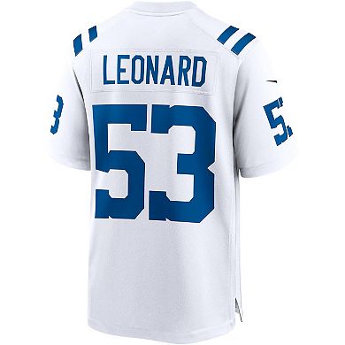Men's Nike Shaquille Leonard White Indianapolis Colts Game Player Jersey
