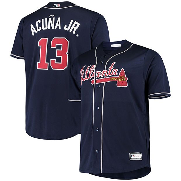 Fanatics Men's Branded Ronald Acuna Jr. Navy Atlanta Braves Name And Number  Muscle Big And Tall Tank