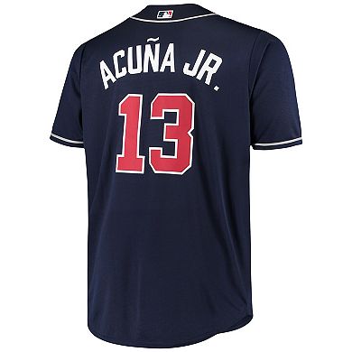 Men's Ronald Acuna Jr. Navy Atlanta Braves Big & Tall Replica Player ...