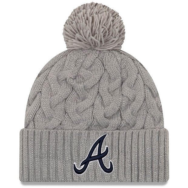 Women's New Era Gray Atlanta Braves Rush Cuffed Knit Hat with Pom