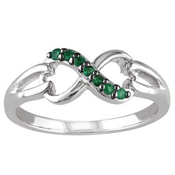 Stella Grace Sterling Silver Emerald Infinity Ring