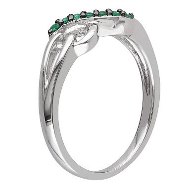 Stella Grace Sterling Silver Emerald Infinity Ring