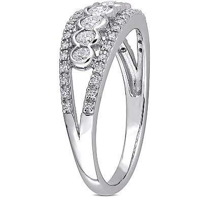 Stella Grace 10k White Gold 1/2 Carat T.W. Diamond Split-Shank Ring