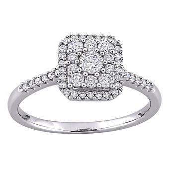 Stella Grace 10k White Gold 1/2 Carat T.W. Diamond Cluster Engagement Ring